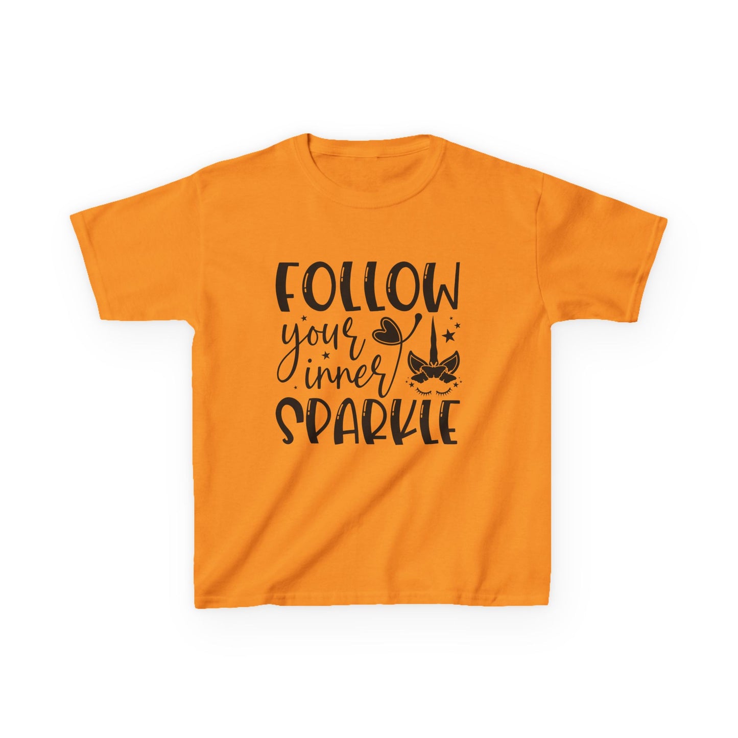 Kids Heavy Cotton™ Tee - Follow Your Inner Sparkle T-Shirt for Creative Kids
