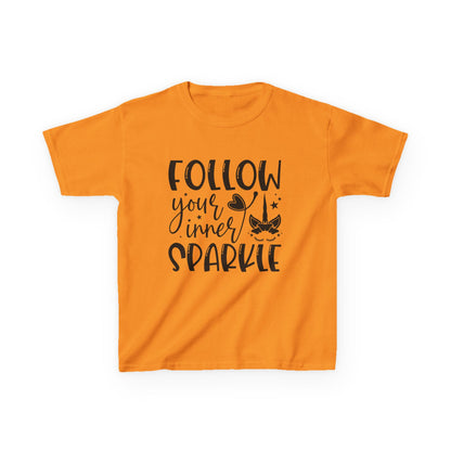 Kids Heavy Cotton™ Tee - Follow Your Inner Sparkle T-Shirt for Creative Kids