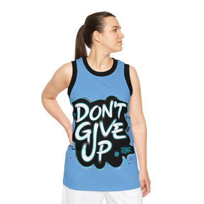 Inspiring Unisex Basketball Jersey - Don't Give Up, Sportswear, Athleisure, Gift for Sports Lovers, Motivational Apparel