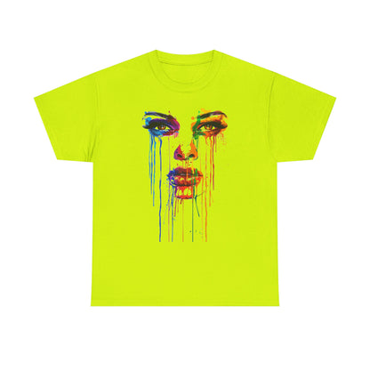 Artistic Rainbow Drip Unisex Heavy Cotton Tee | Vibrant Fashion for Self-Expression