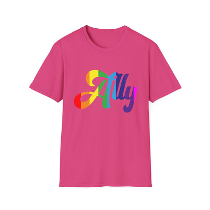 Pride Ally T-Shirt, Unisex Tee for LGBTQ+ Support, Softstyle Shirt for Everyday Wear, Gift for Allies