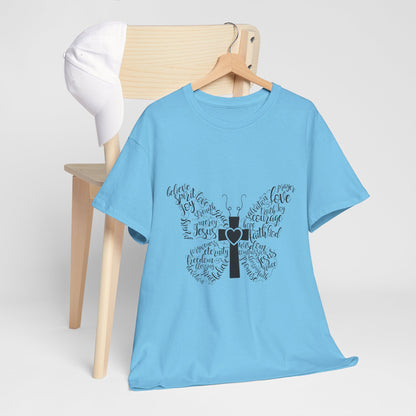 Inspirational Butterfly Unisex Heavy Cotton Tee - Love and Hope Design
