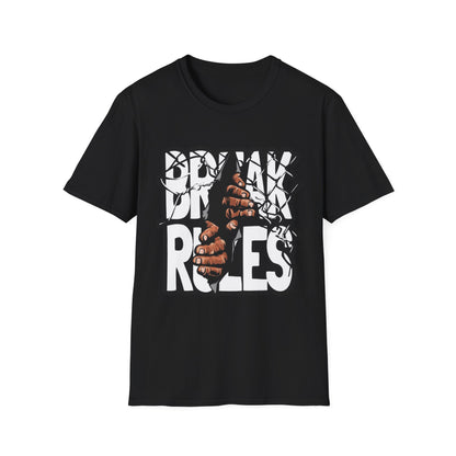 Break Rules Unisex Softstyle T-Shirt - Casual Streetwear Tee for Rebels