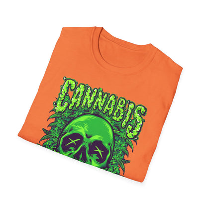 Green Skull Cannabis Unisex T-Shirt – Perfect for Stoner Culture and Everyday Wear