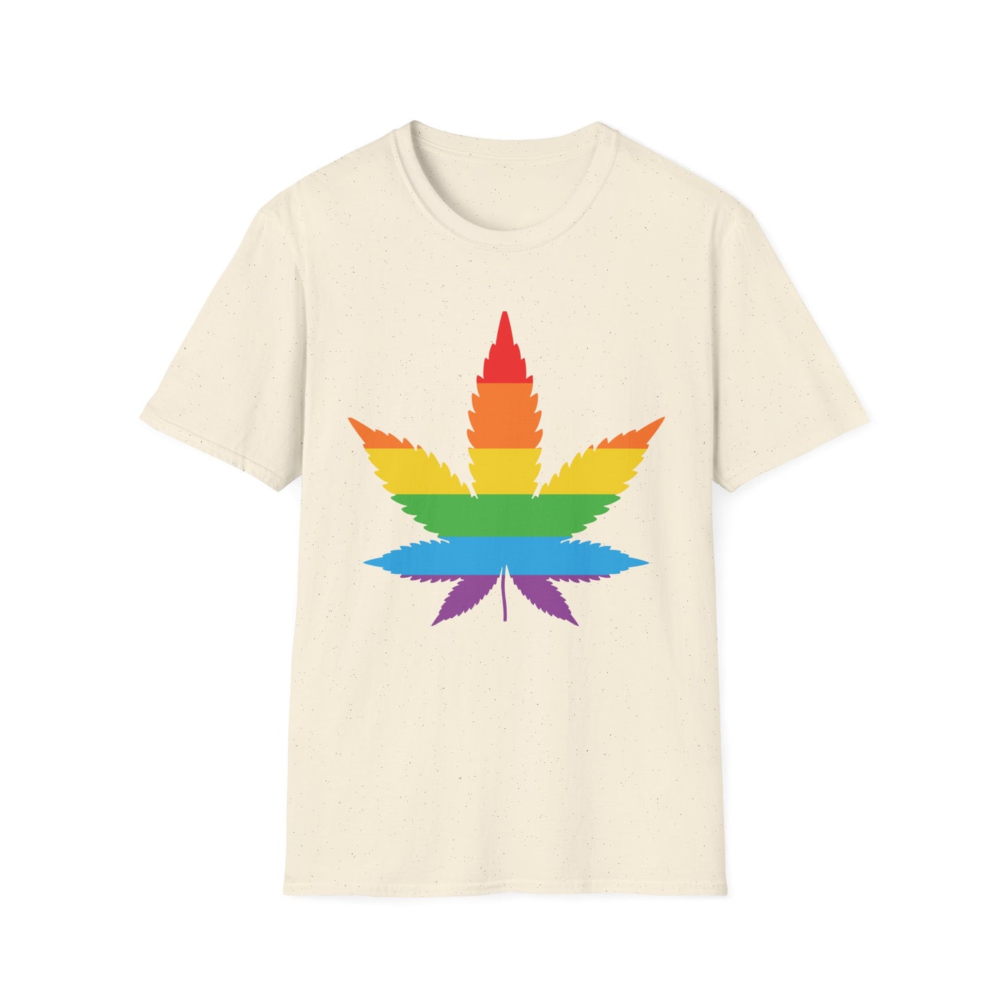 Rainbow Cannabis Leaf T-Shirt, Pride Shirt, LGBTQ+ Apparel, Gift for Cannabis Lovers, Summer Fashion, Unisex Tee