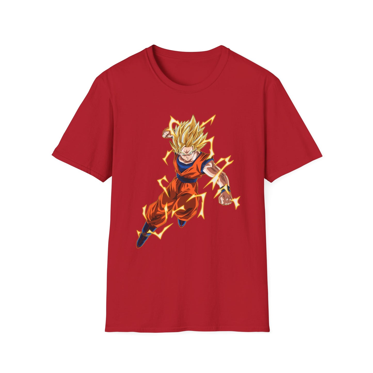 Super Saiyan Goku Unisex Softstyle T-Shirt, Anime Shirt, Dragon Ball Z Tee, Gift for Fans, Streetwear Apparel