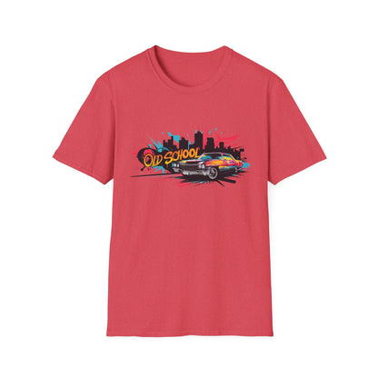 Retro Car Graphic Unisex Softstyle T-Shirt, Vintage Tee, Old School Shirt, Cool Graphic Tee, Gift for Car Lovers, Unisex T-Shirt