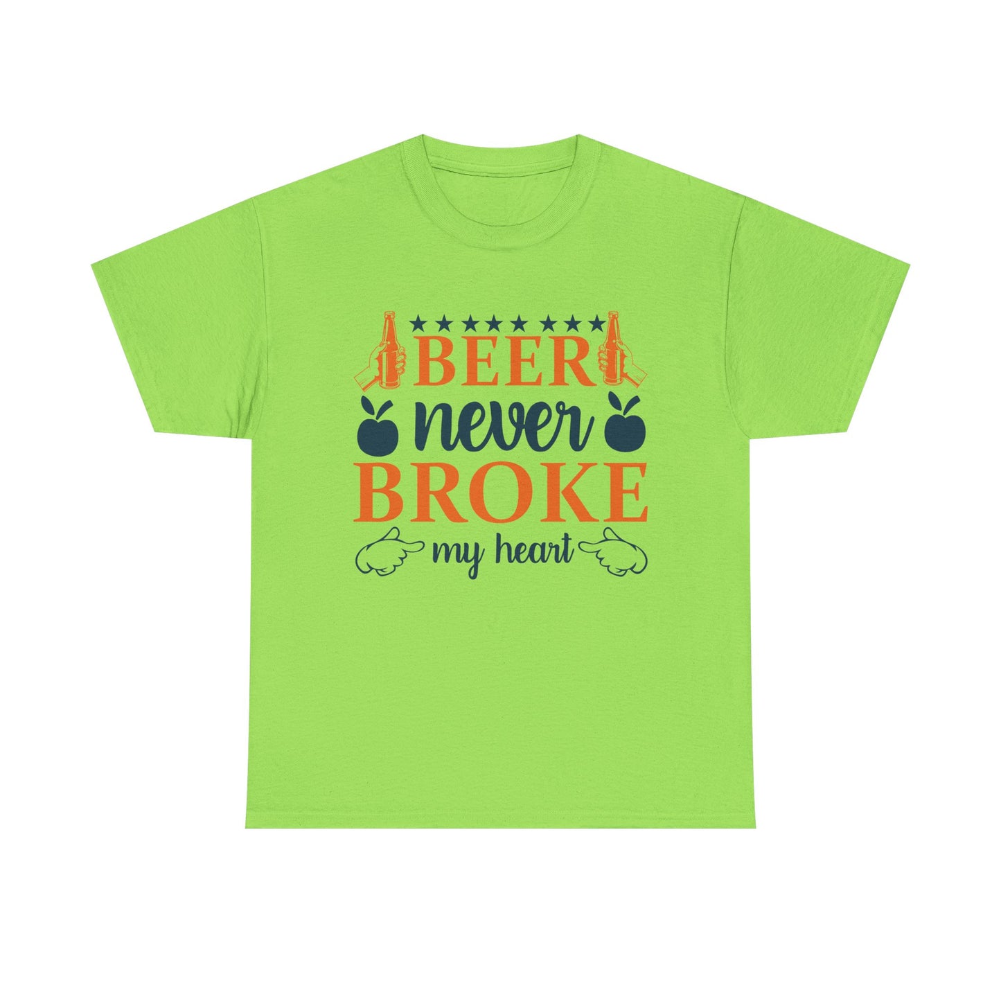 Beer Never Broke My Heart Tee, Funny Humor Shirt, Beer Lover Gift, Unisex Cotton T-Shirt, Party Apparel, Summer Fun