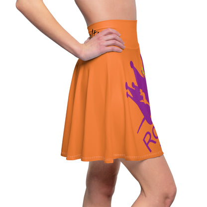 Trendy Women&#039;s Royalty Skater Skirt - Stylish Orange Design for Everyday Wear