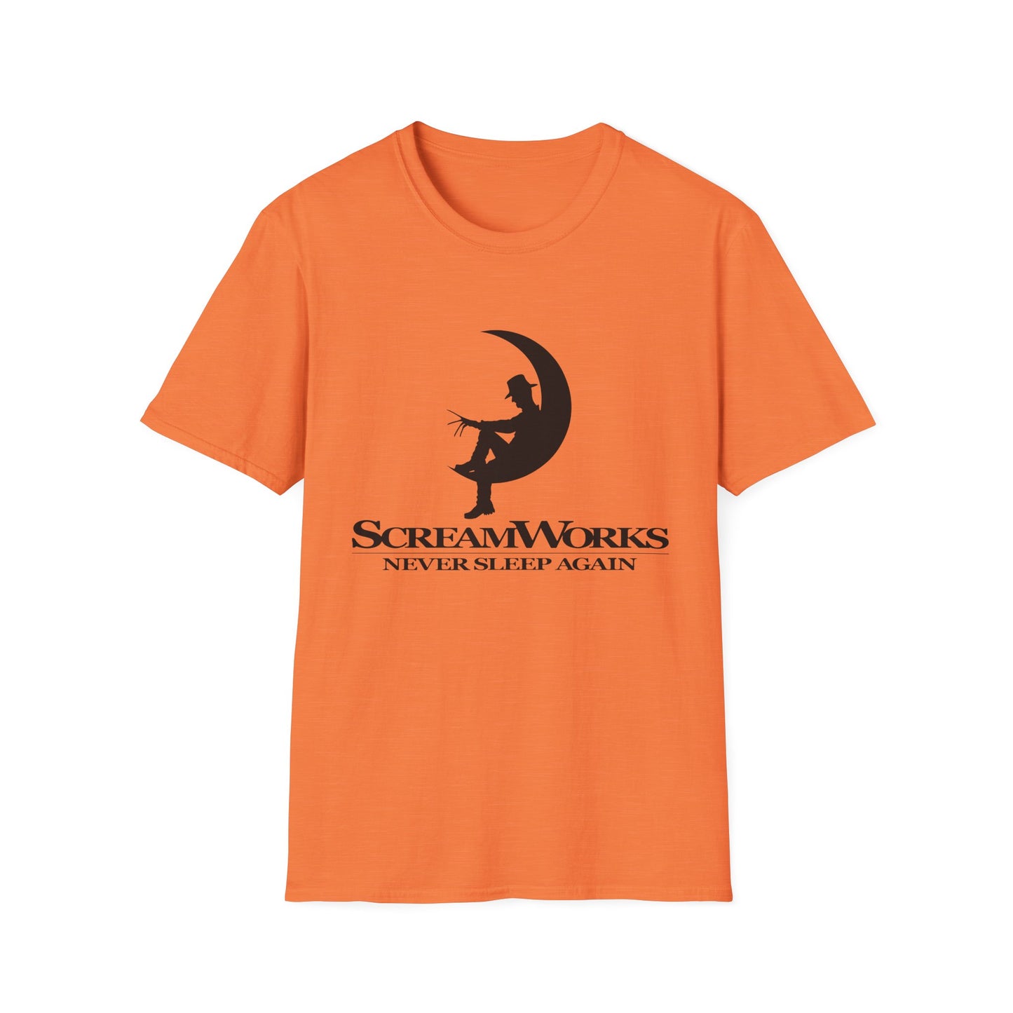 ScreamWorks Unisex Softstyle T-Shirt, Halloween Costume Shirt, Graphic Tee, Sleepover Wear, Spooky Gift Idea