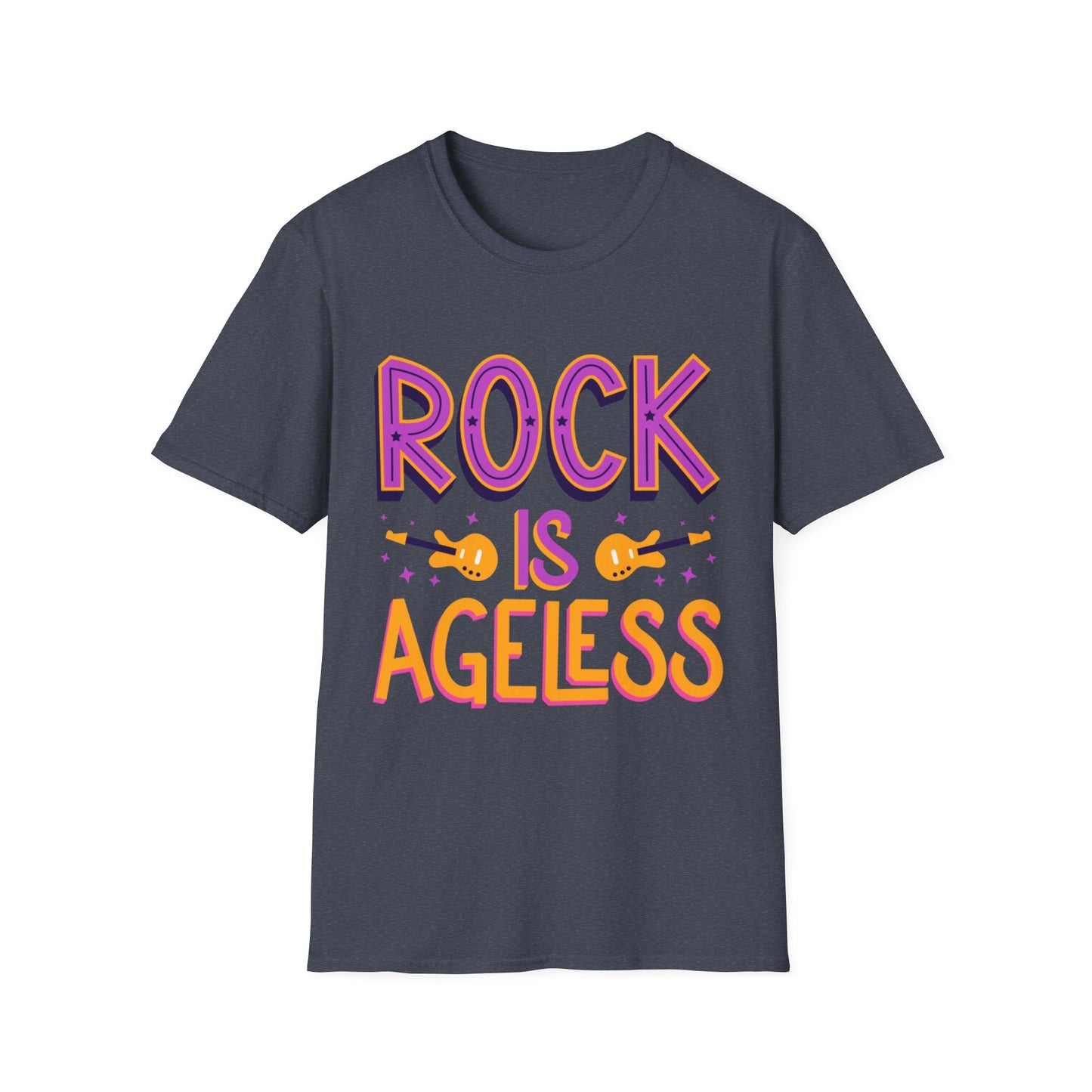 Rock is Ageless T-Shirt | Unisex Softstyle Tee for Music Lovers, Festival Wear, Gift for Musicians, Retro Apparel