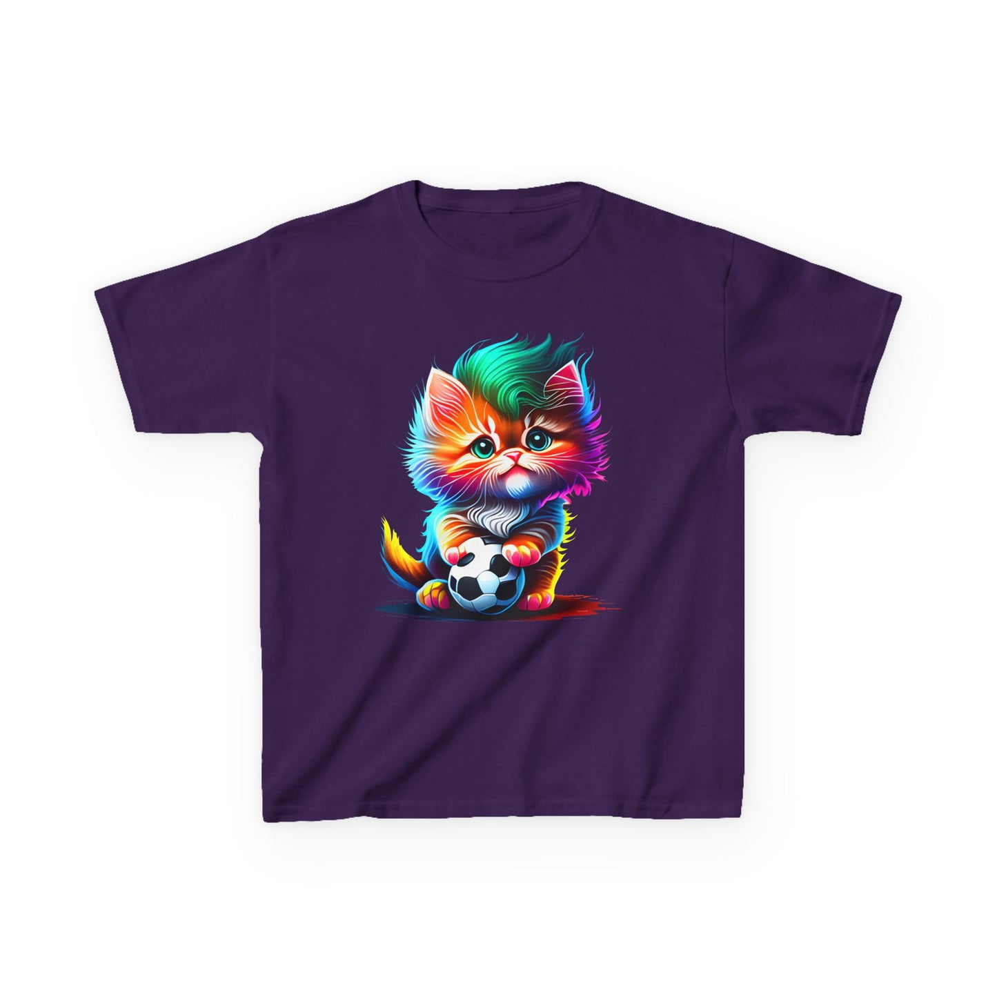 Colorful Cat Soccer Kids Heavy Cotton™ Tee