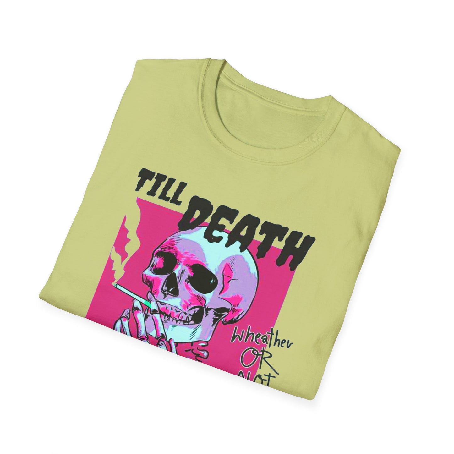 Till Death Unisex Softstyle T-Shirt - Trendy Skeleton Graphic Tee