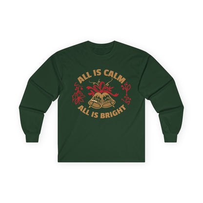 Holiday Spirit Long Sleeve Tee - Cozy Unisex Cotton Tee for Christmas, Gifts, Winter Wear, Family Gatherings, Festive Celebrations