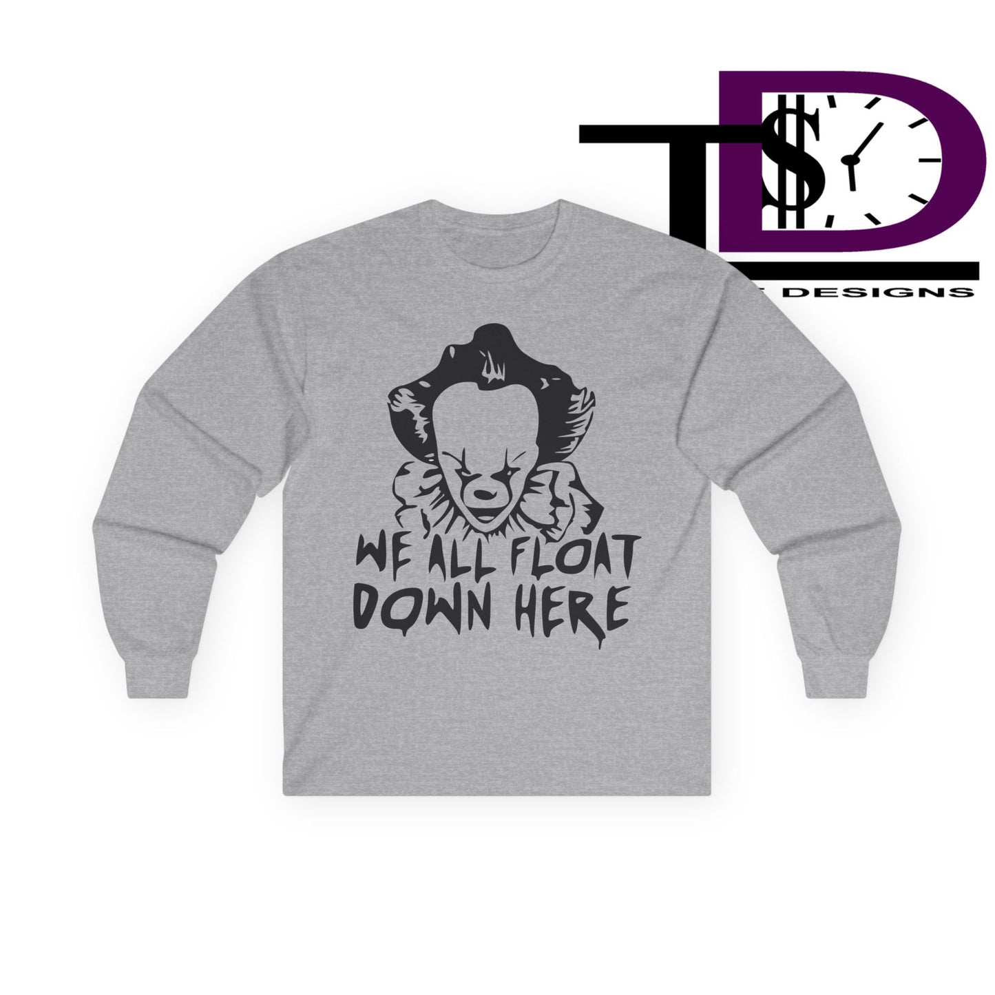 Creepy Horror Theme Long Sleeve Tee, Halloween Shirt, Unisex Graphic Tee, Movie Fan Apparel, Gift for Horror Lovers