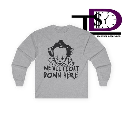 Creepy Horror Theme Long Sleeve Tee, Halloween Shirt, Unisex Graphic Tee, Movie Fan Apparel, Gift for Horror Lovers