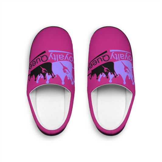 Royalty Queen Women's Indoor Slippers — Pink Crown Lounge Shoes