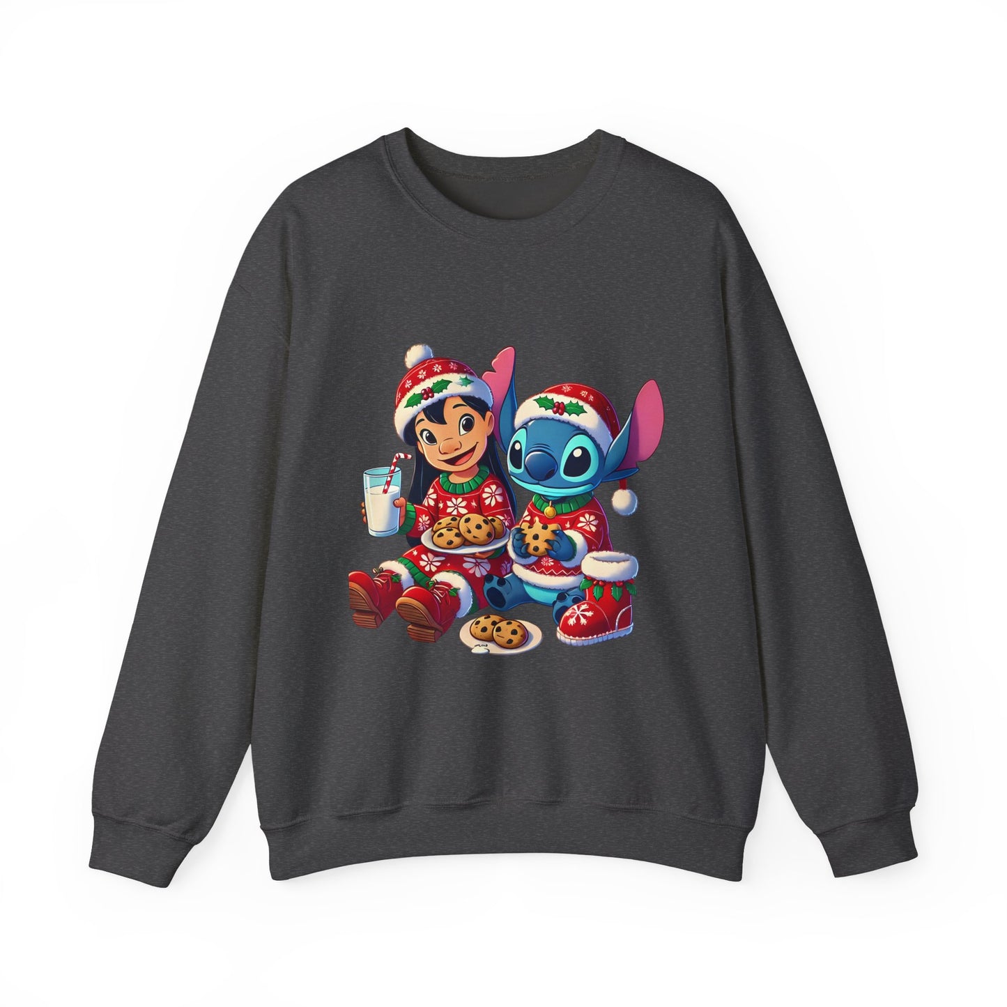 Holiday Character Sweatshirt — Cute Christmas Cookies & Milk Design
