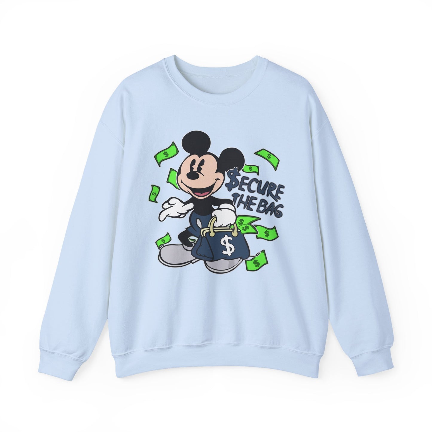 Mickey Mouse Secure the Bag Sweatshirt, Fun Crewneck, Trendy Unisex Apparel, Gift for Disney Lovers, Cozy Streetwear
