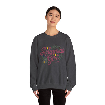 Sweatshirt — "Arkansas Girl" Floral Crewneck
