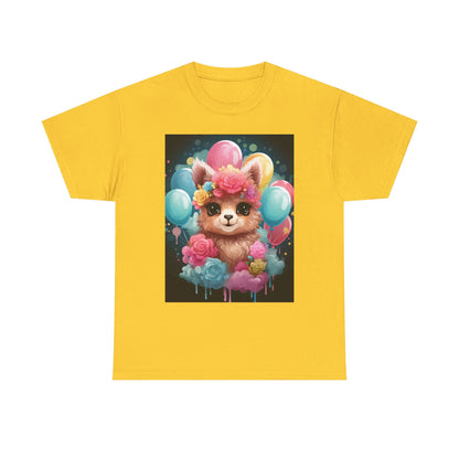 Cute Floral Dog Unisex Heavy Cotton Tee - Perfect for Dog Lovers!