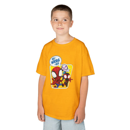 Spiderman Kids Heavy Cotton Tee - Playful Superhero Shirt for Young Fans