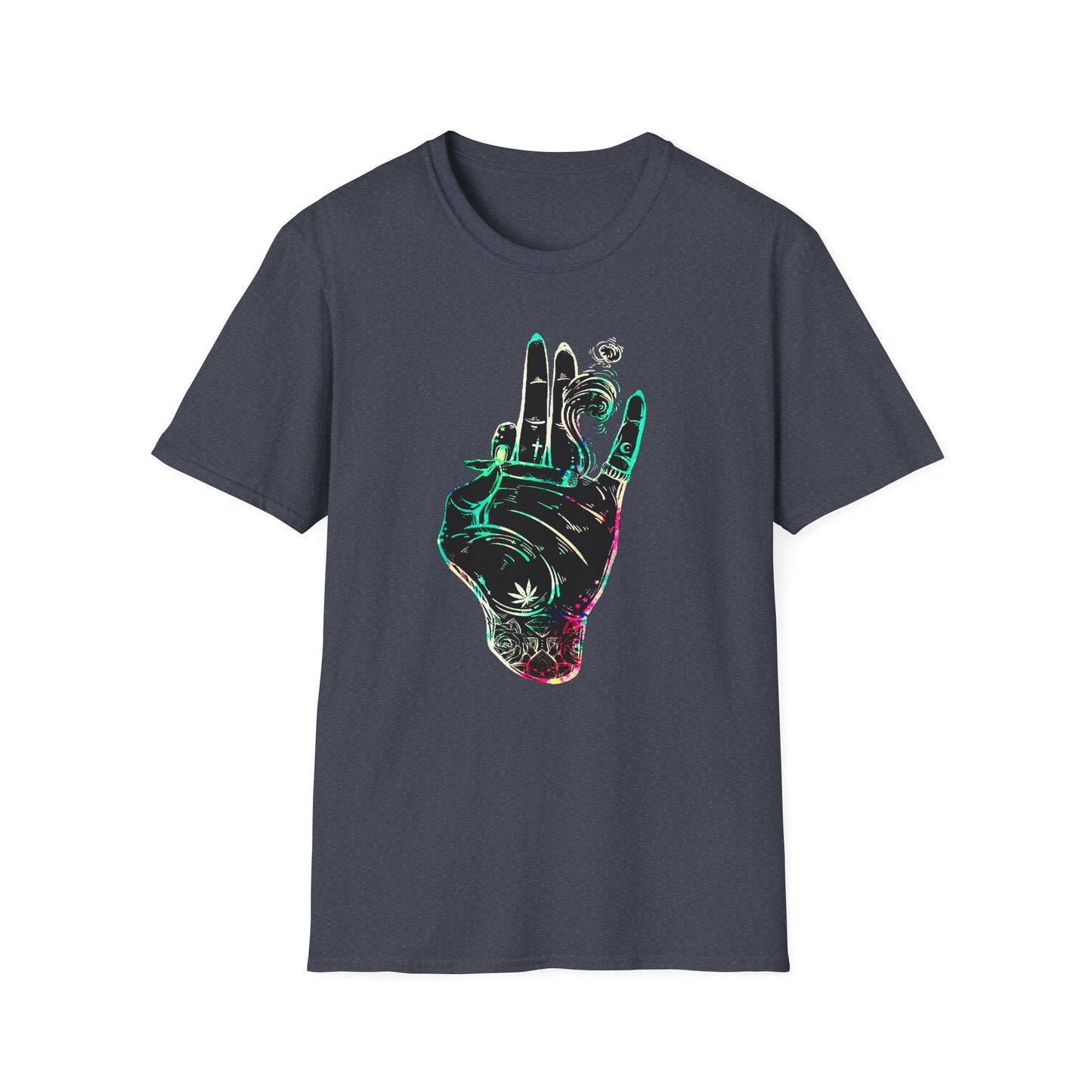 Psychedelic Hand Design Unisex T-Shirt - Softstyle, Casual Vibe