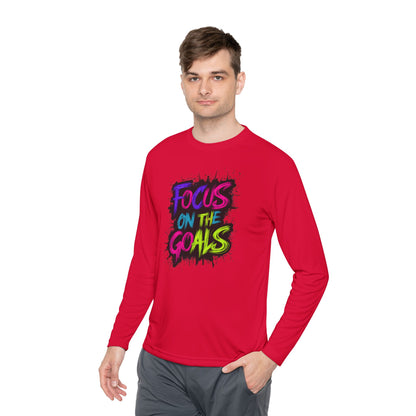 Unisex Long Sleeve Tee - "Focus on the Goals" Motivational Shirt, Fitness Apparel, Activewear, Gift for Athletes, Casual Wear