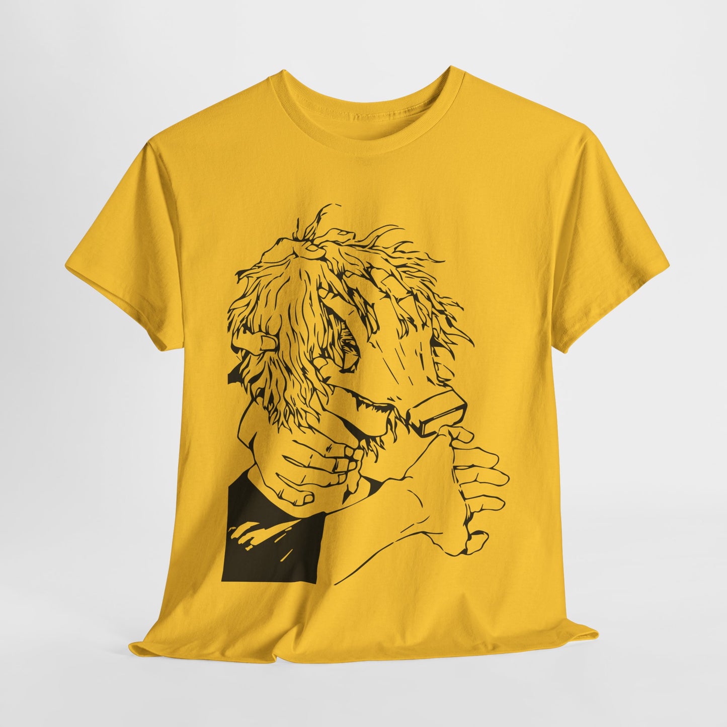 Emotional Unisex Heavy Cotton Tee - Minimalist Art Design