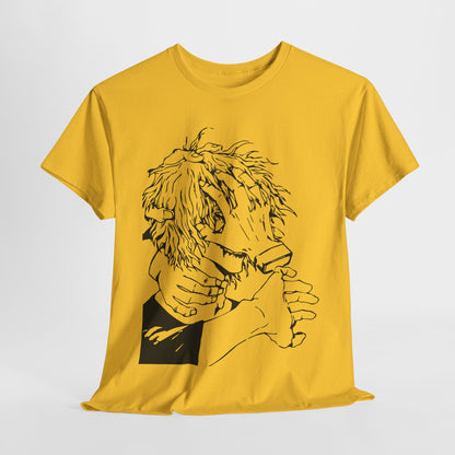 Emotional Unisex Heavy Cotton Tee - Minimalist Art Design