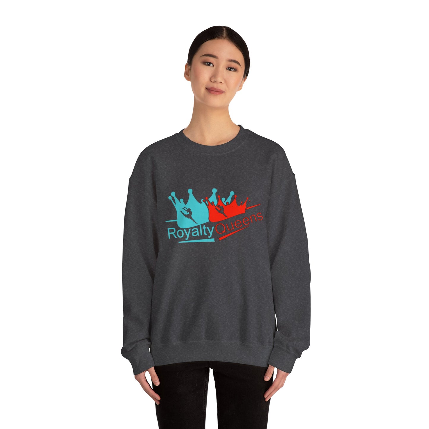 Crewneck Sweatshirt - "Royalty Queens" Colorful Crown Graphic