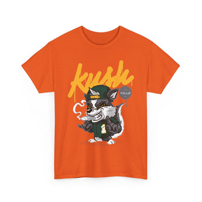 Street Style Unisex Heavy Cotton Tee - 'Kush Ville' Graphic Design