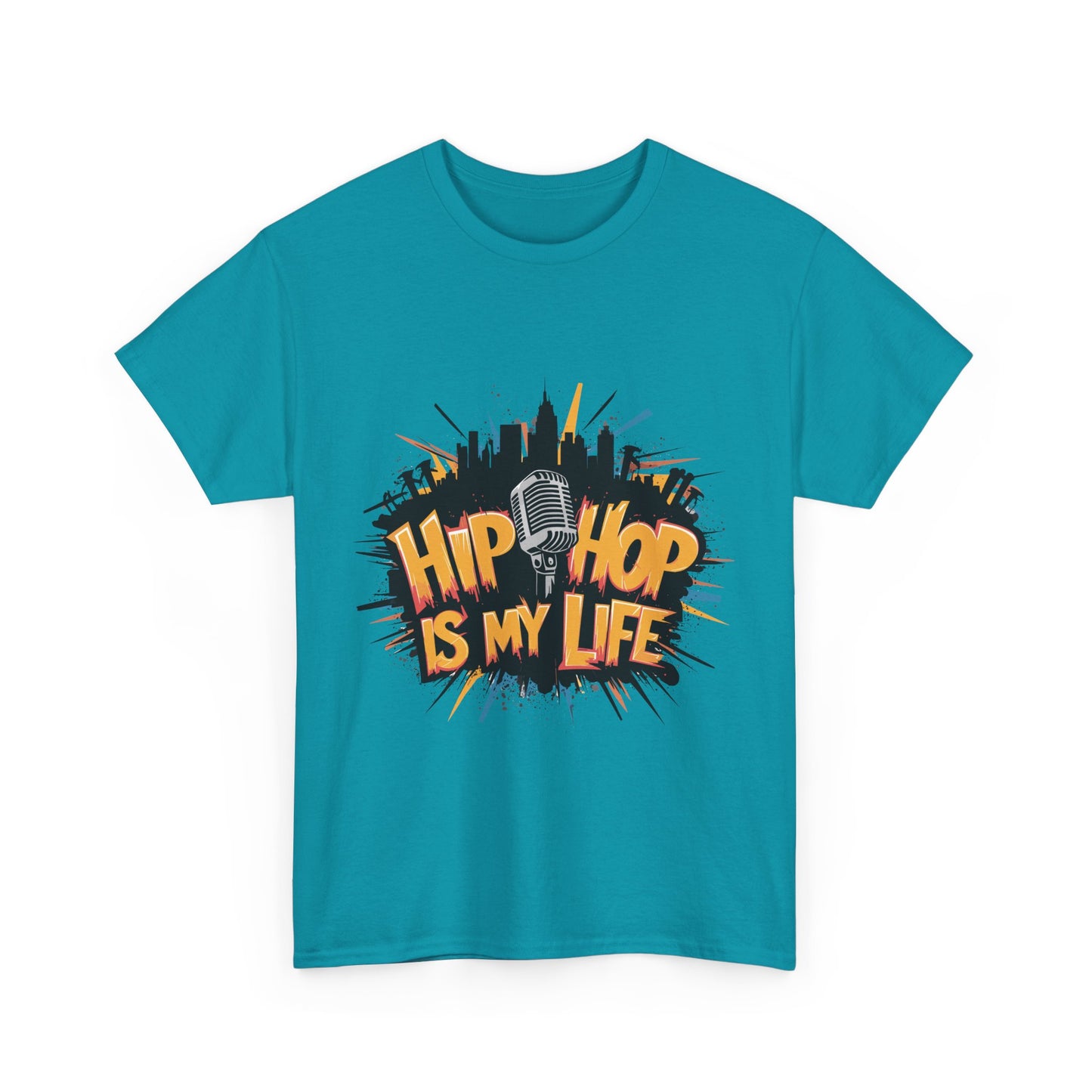 Hip Hop Is My Life Unisex Heavy Cotton Tee, Music Lover Gift, Streetwear T-Shirt, Cool Graphic Tee, Youthful Style, Everyday Casual Wear