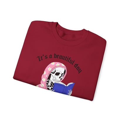 Unisex Heavy Blend™ Crewneck Sweatshirt - "It's a Beautiful Day to Leave Me Alone" Cozy Graphic