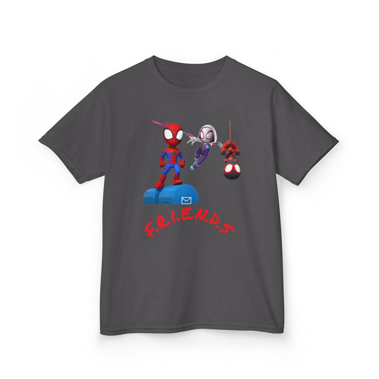 Kids' Friends Spider-Man Tee - Fun & Colorful Cotton T-Shirt for Young Superheroes