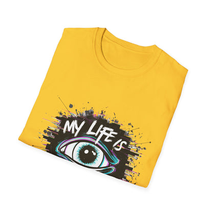 Unisex Hypnotized Eye T-Shirt, Softstyle Tee, Cool Graphic Shirt, Gift for Dreamers, Casual Wear, Trendy Fashion Tee
