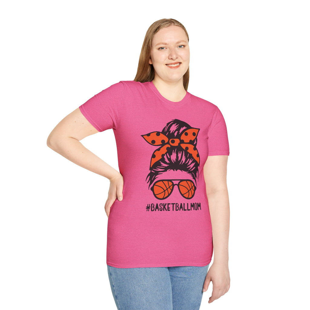 #BasketballMom Unisex Softstyle T-Shirt - Fun and Stylish Tee for Basketball Moms