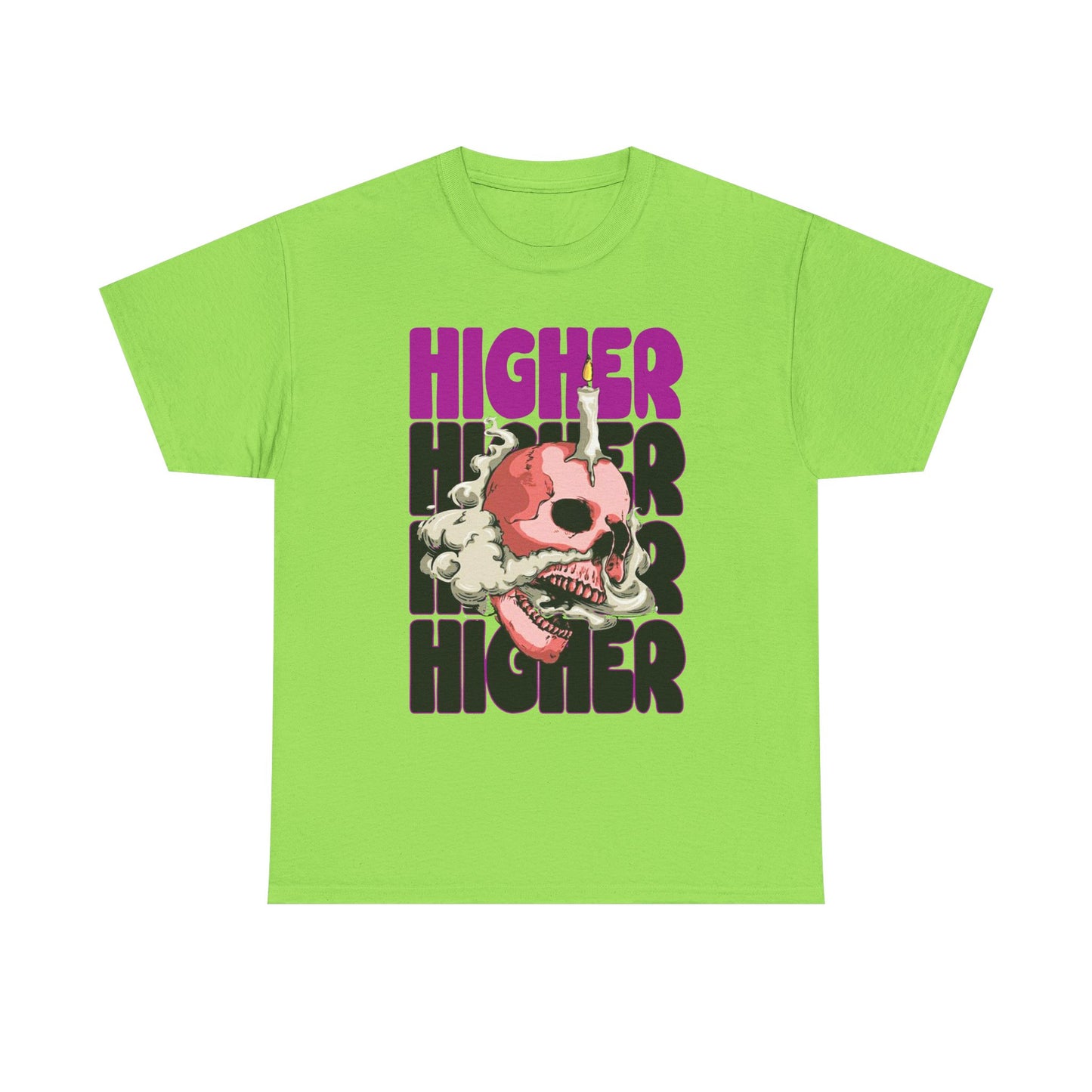Skull Graphic Tee - "Higher" Unisex Heavy Cotton T-Shirt