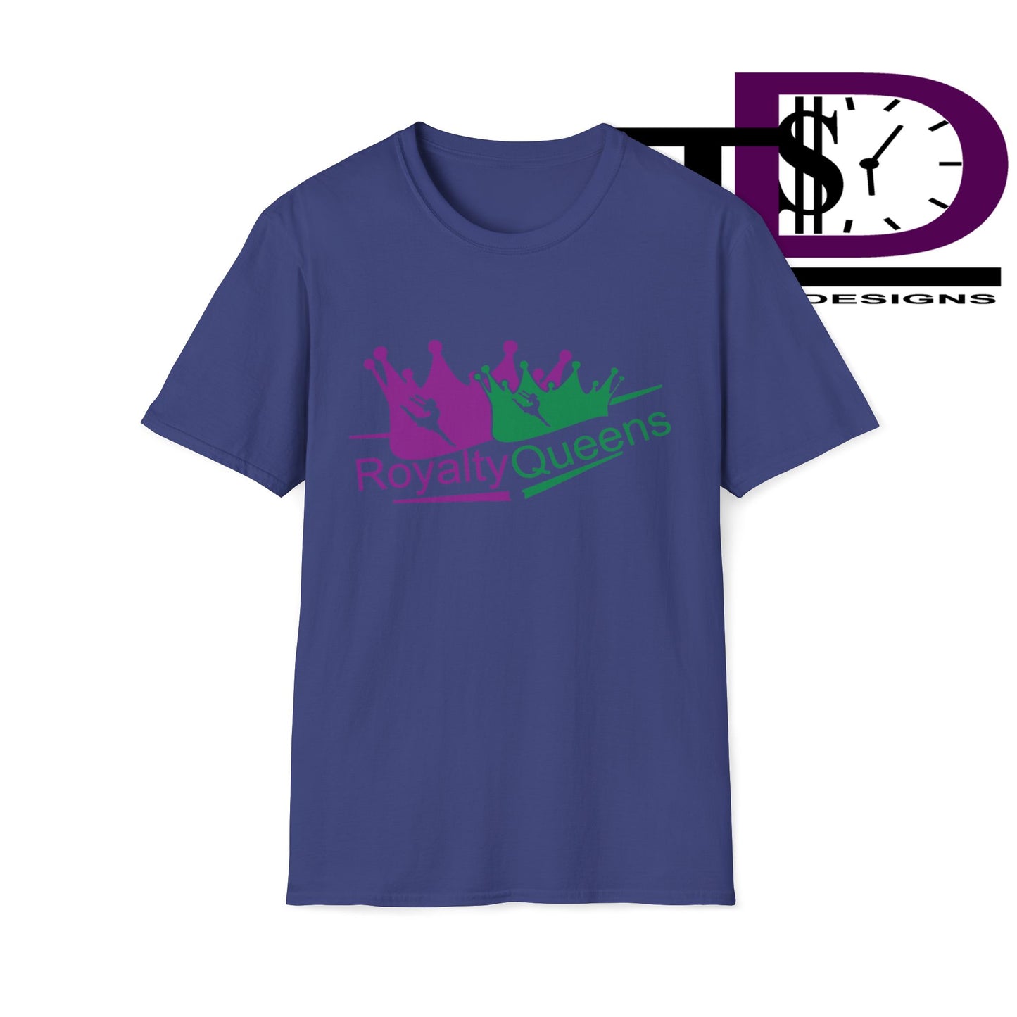 Royalty Queens T-Shirt, Unisex Softstyle Tee for Celebrations, Birthday Gifts, Empowerment Wear, Casual Fashion, Crown Design