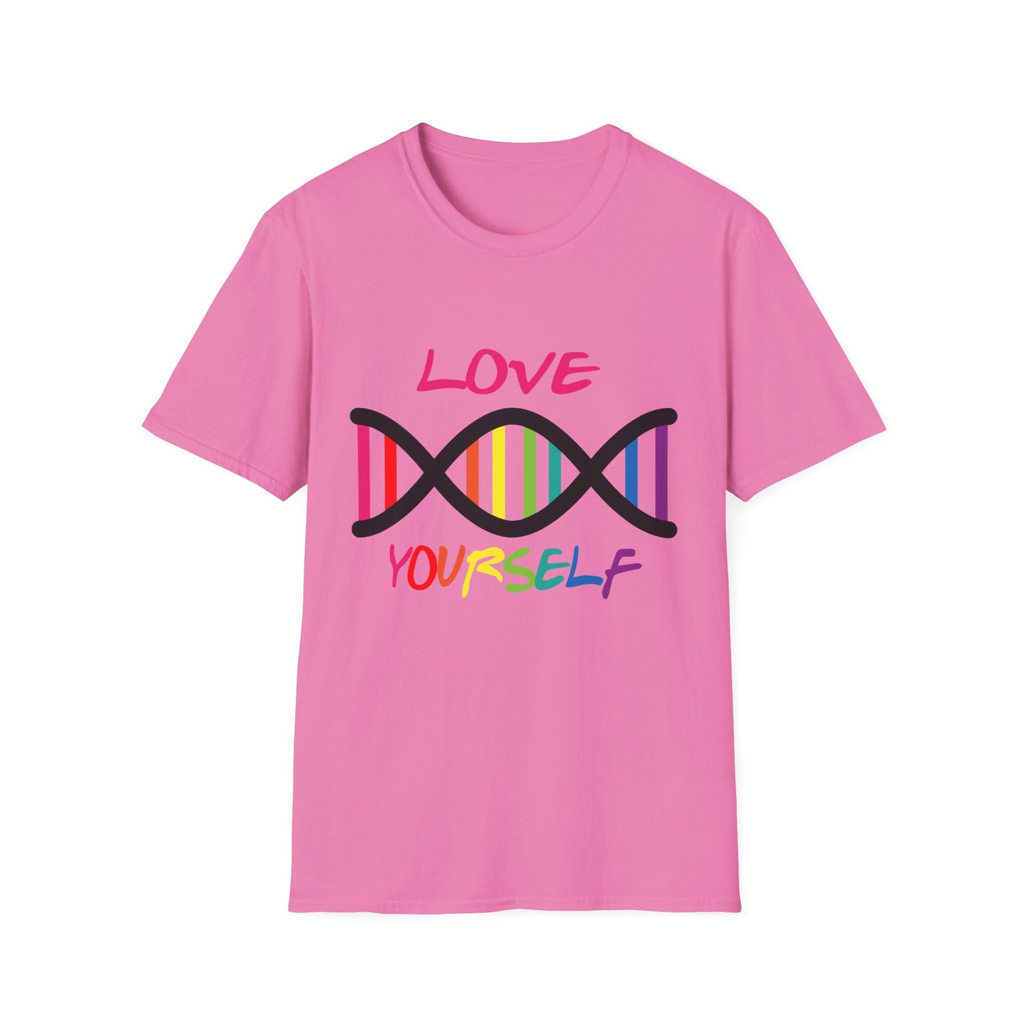 Love Yourself LGBTQ+ Pride T-Shirt, Unisex Rainbow Tee, Softstyle Shirt for Self-Care, Supportive Gift for Friends, Perfect for Pride Month
