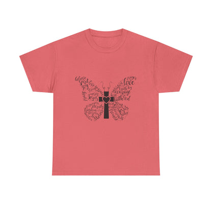 Inspirational Butterfly Unisex Heavy Cotton Tee - Love and Hope Design