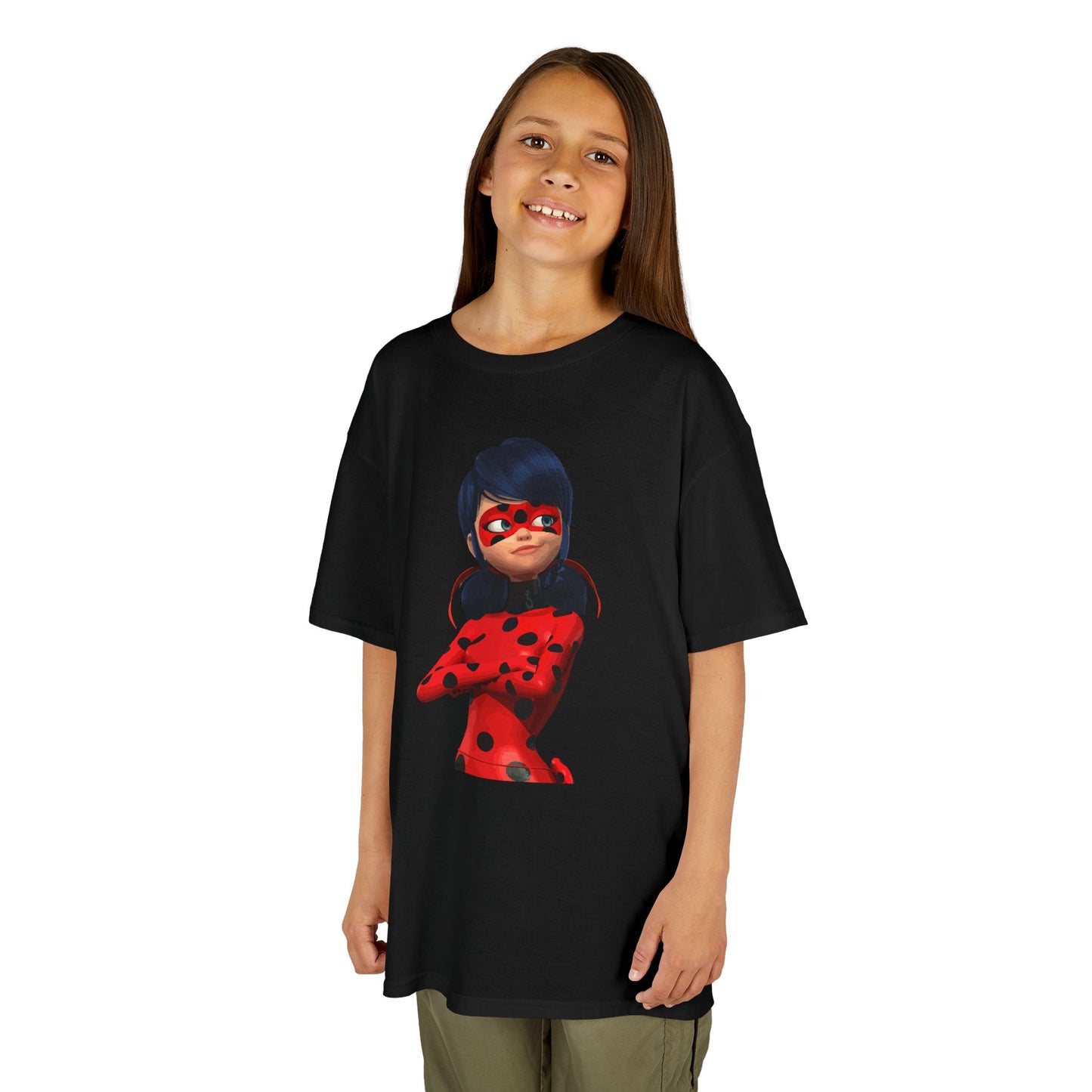 Cool Ladybug Superhero Kids Heavy Cotton Tee | Fun and Playful Design for Young Heroes
