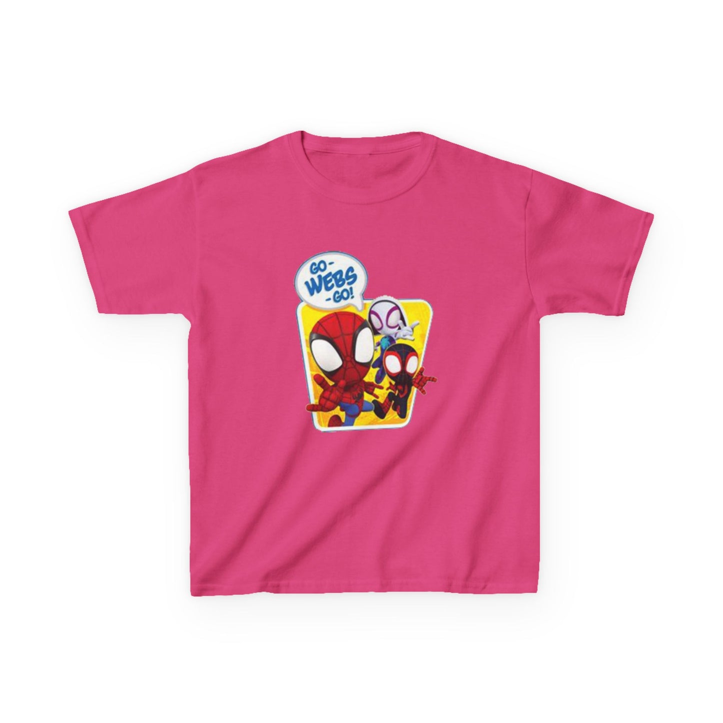 Spiderman Kids Heavy Cotton Tee - Playful Superhero Shirt for Young Fans