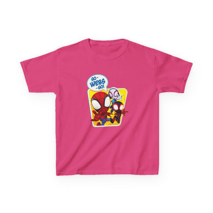 Spiderman Kids Heavy Cotton Tee - Playful Superhero Shirt for Young Fans