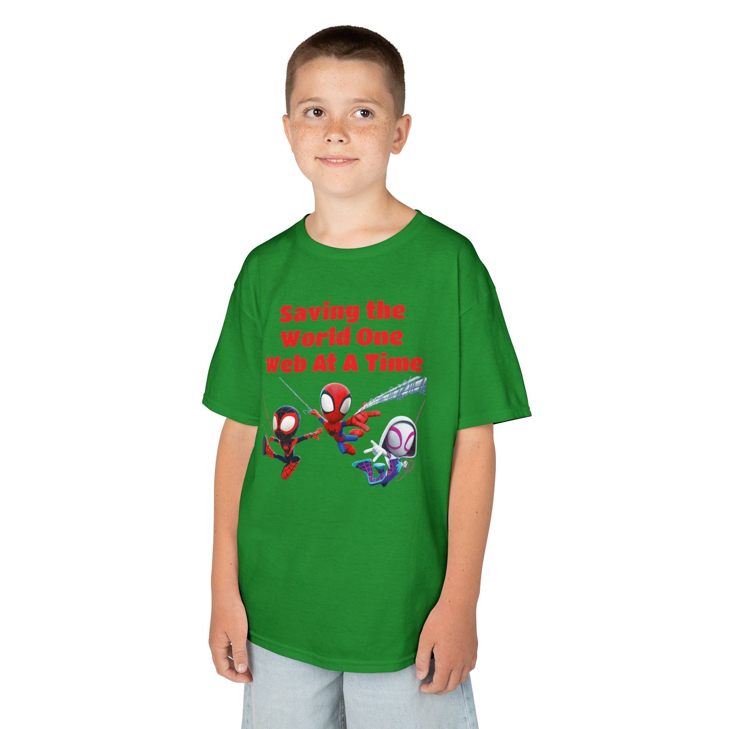 Kids Superhero Tee - Saving the World One Web At A Time