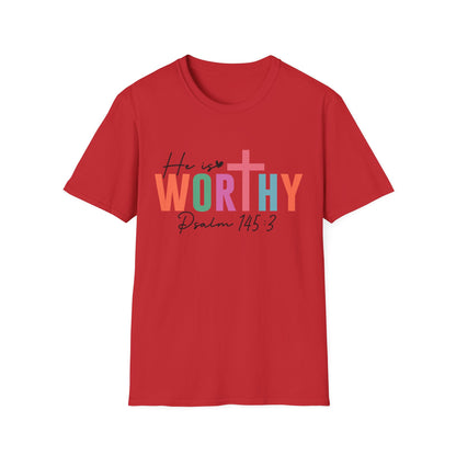 He is Worthy T-Shirt, Unisex Christian Tee, Psalm 145 3 Shirt, Inspirational Gift, Faith-Based Apparel, Church Outfit