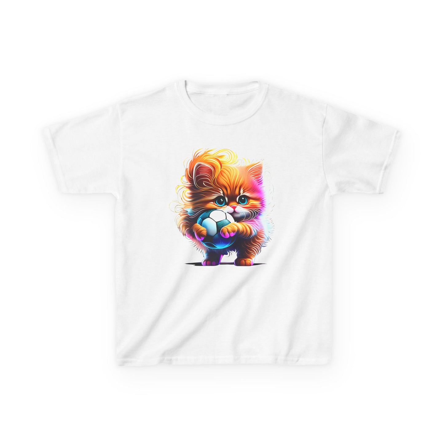 Colorful Kitten Kids Tee - Fun, Playful Cotton T-Shirt for Cat Lovers