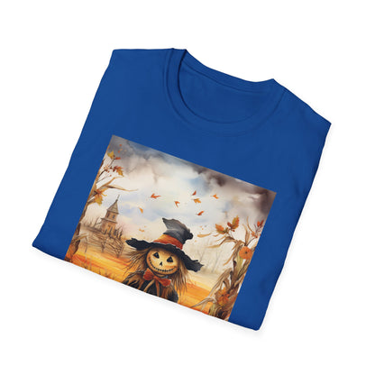 Autumn Scarecrow T-Shirt - Cozy Fall Tee, Pumpkin Patch Shirt, Halloween Apparel, Harvest Festival Gear, Unisex Seasonal Top