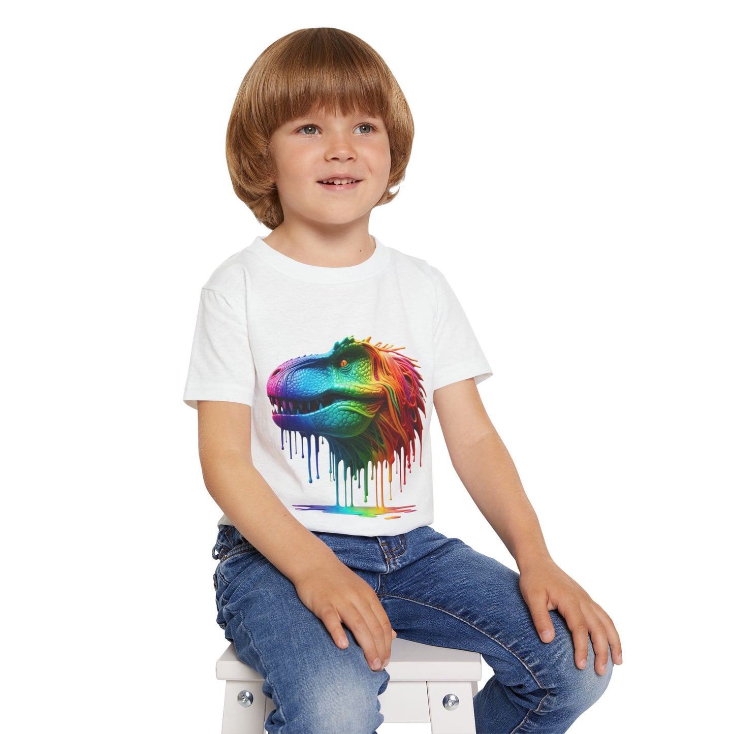 Rainbow T-Rex Toddler T-Shirt - Fun & Colorful Dino Tee for Kids