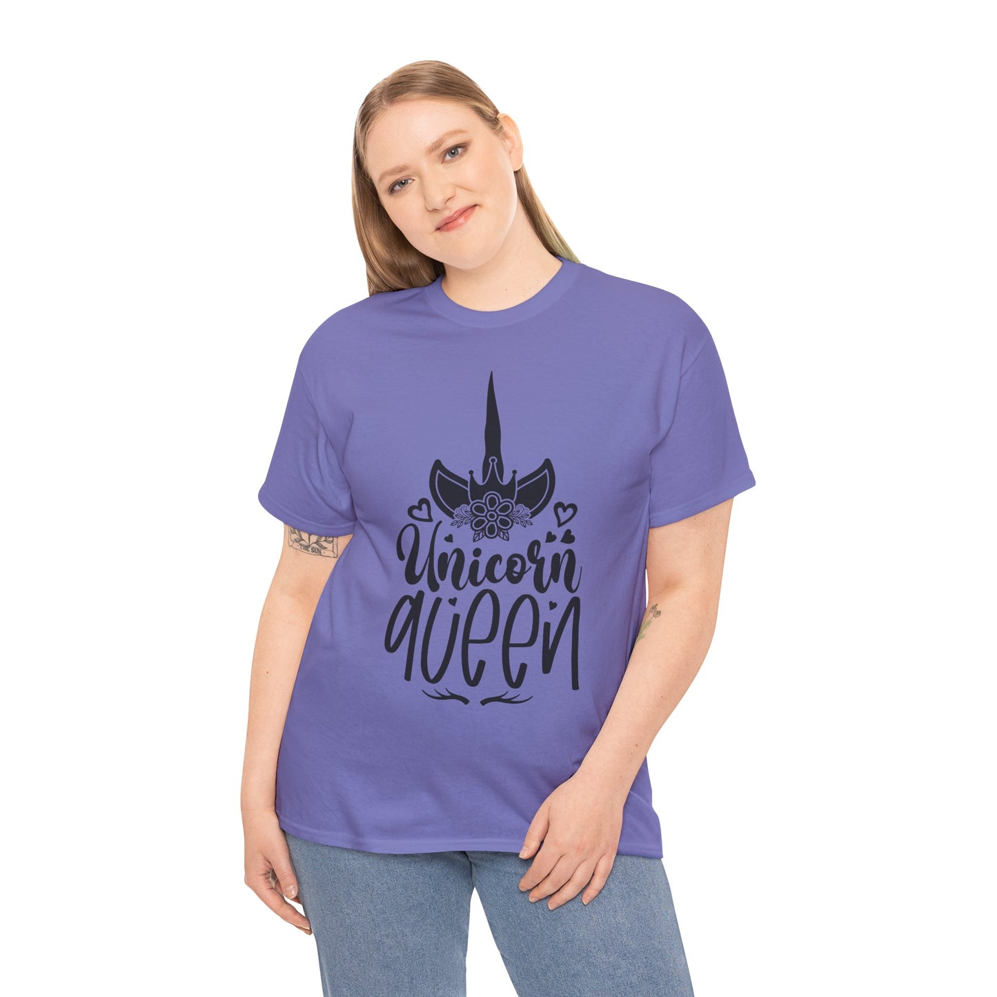 Unicorn Queen Unisex Heavy Cotton Tee - Fun and Playful Graphic T-Shirt for Unicorn Lovers